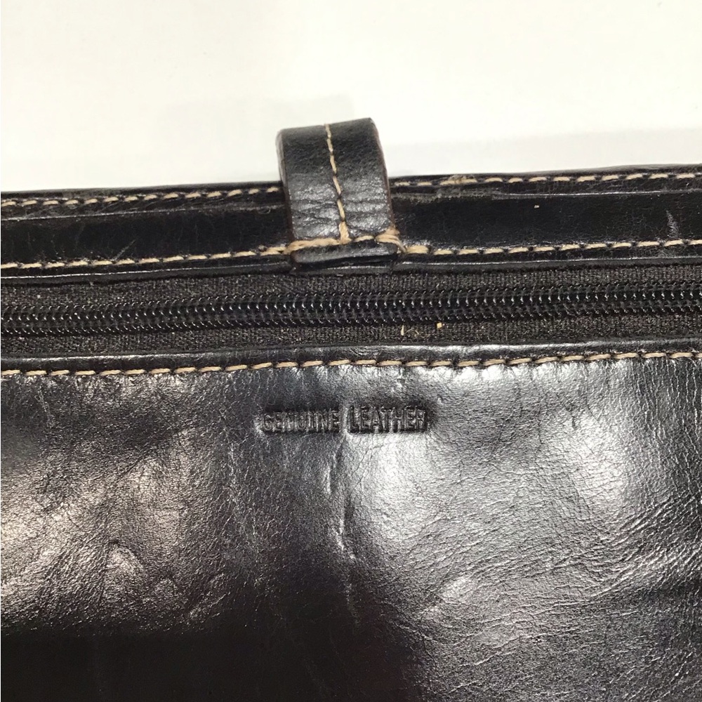Fossil All LEATHER Black Butterfly Snap Closure Wallet - Picture 6 of 8